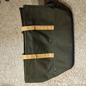 Love Thy Beast Canvas Pet Tote- Small in Olive & Navy